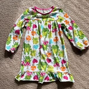 Carter's Green and Pink Frog Print Kids Pajamas